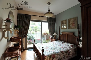 美式乡村风格别墅奢华原木色豪华型140平米以上卧室卧室背景墙床效果图