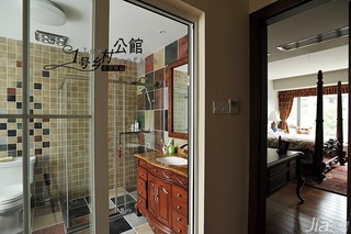 美式乡村风格别墅奢华原木色豪华型140平米以上卫生间洗手台效果图