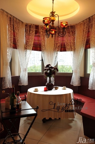 美式乡村风格别墅奢华原木色豪华型140平米以上餐桌图片