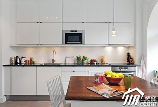北欧风格公寓简洁白色经济型60平米厨房橱柜设计图纸