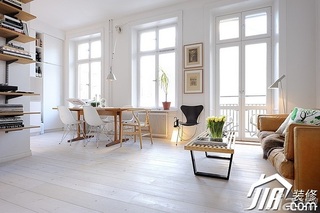 北欧风格小户型简洁经济型40平米客厅背景墙茶几图片