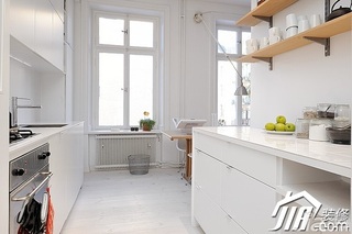 北欧风格小户型简洁白色经济型40平米厨房橱柜设计