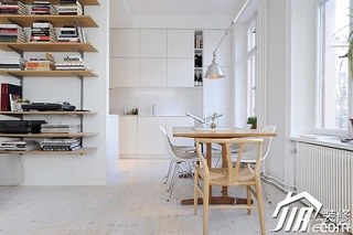 北欧风格小户型简洁白色经济型40平米餐厅餐桌效果图