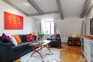 北欧风格公寓简洁经济型60平米客厅沙发背景墙沙发效果图