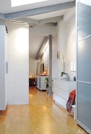 北欧风格公寓简洁白色经济型60平米过道设计图