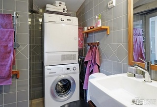 北欧风格公寓简洁经济型60平米卫生间洗手台效果图