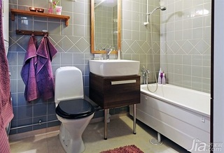 北欧风格公寓简洁经济型60平米卫生间洗手台图片