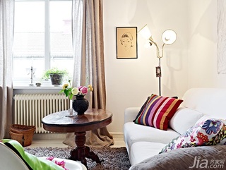 北欧风格小户型简洁白色经济型客厅沙发效果图