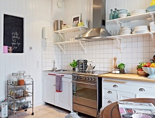 北欧风格小户型简洁白色经济型厨房橱柜安装图