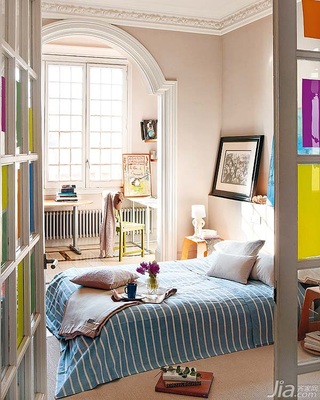 混搭风格复式舒适经济型卧室床图片