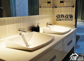 欧式风格复式富裕型卫生间浴室柜效果图