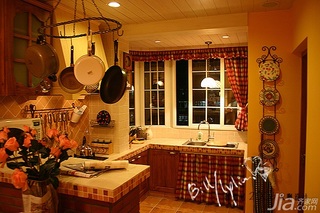 田园风格小户型温馨经济型80平米厨房橱柜设计图纸