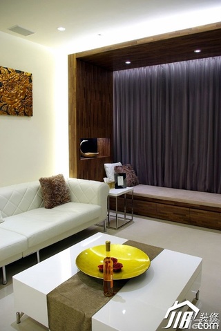 简约风格公寓简洁经济型80平米客厅飘窗茶几效果图