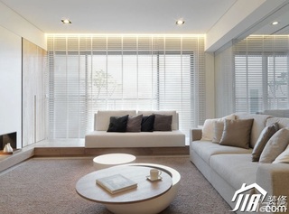 简约风格公寓简洁白色经济型客厅沙发图片