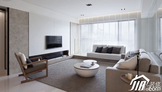 简约风格公寓简洁白色经济型客厅电视背景墙沙发效果图