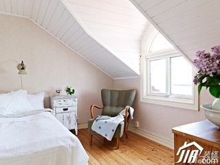 北欧风格别墅简洁白色富裕型卧室床图片