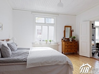 北欧风格别墅简洁白色富裕型卧室梳妆台效果图