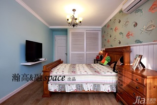 美式乡村风格二居室浪漫豪华型卧室卧室背景墙床图片