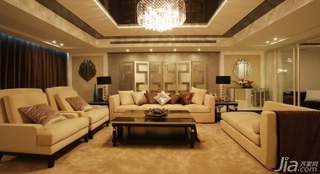 简约风格公寓奢华暖色调富裕型120平米客厅沙发背景墙沙发效果图