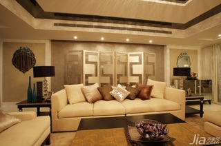 简约风格公寓奢华暖色调富裕型120平米客厅沙发背景墙沙发效果图