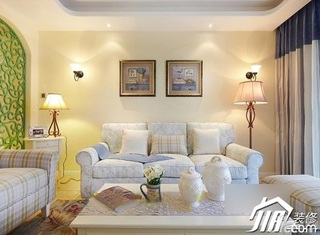北欧风格公寓舒适经济型80平米客厅卧室背景墙沙发图片