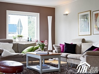 北欧风格别墅富裕型客厅沙发背景墙沙发效果图