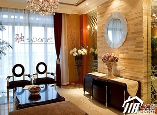 新古典风格公寓古典暖色调豪华型客厅背景墙茶几效果图