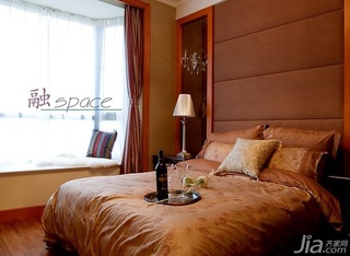 新古典风格公寓古典暖色调豪华型卧室飘窗床图片