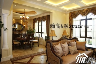 欧式风格别墅大气金色豪华型140平米以上客厅沙发效果图