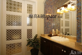 欧式风格别墅大气金色豪华型140平米以上卫生间洗手台图片