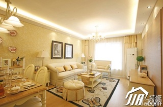 欧式风格公寓温馨白色富裕型客厅沙发背景墙沙发效果图