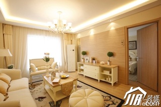欧式风格公寓温馨白色富裕型客厅沙发图片