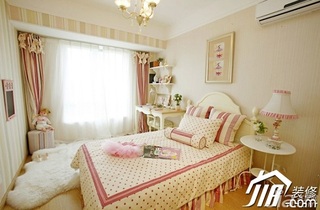 欧式风格公寓温馨白色富裕型卧室卧室背景墙床图片