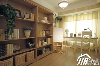 欧式风格公寓温馨白色富裕型书房书架效果图