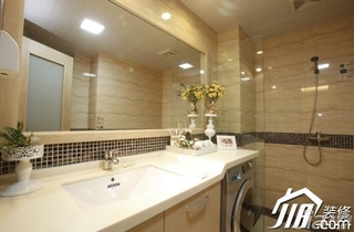 欧式风格公寓简洁白色富裕型卫生间洗手台效果图