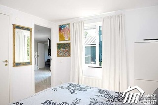 北欧风格别墅白色富裕型卧室卧室背景墙装修图片