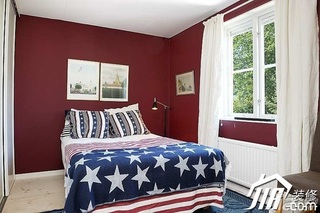 北欧风格别墅富裕型卧室卧室背景墙床效果图