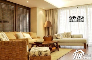 简约风格二居室白色富裕型客厅沙发效果图