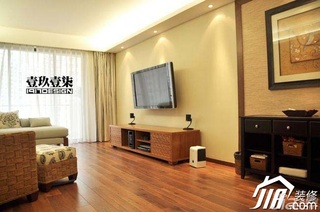 简约风格二居室白色富裕型客厅电视柜效果图