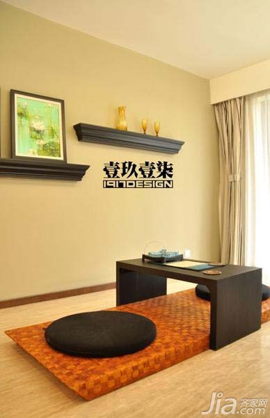 二居室装修,富裕型装修,简约风格,休息室,榻榻米,背景墙,一九一七设计