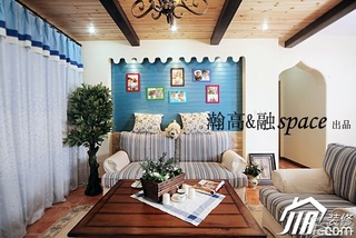 宜家风格公寓温馨富裕型客厅沙发背景墙沙发效果图