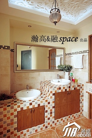 宜家风格公寓温馨富裕型卫生间洗手台图片