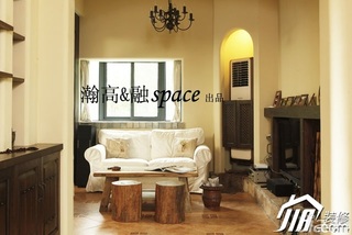 简欧风格二居室时尚暖色调富裕型客厅沙发效果图