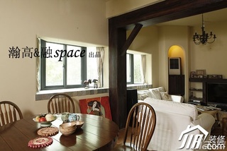 简欧风格二居室时尚暖色调富裕型餐厅餐桌图片
