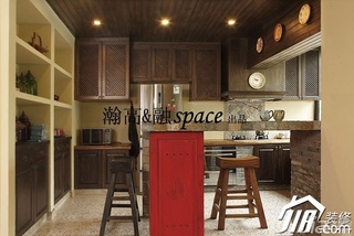 简欧风格二居室时尚暖色调富裕型厨房橱柜设计