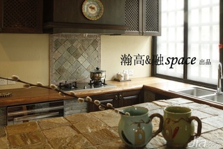 简欧风格二居室时尚暖色调富裕型厨房橱柜图片