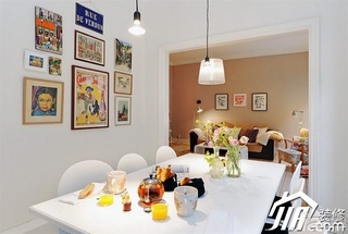 北欧风格公寓简洁经济型餐厅餐厅背景墙餐桌效果图