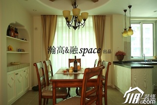 美式乡村风格公寓浪漫白色富裕型餐厅餐桌图片