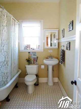 美式乡村风格公寓简洁经济型卫生间洗手台效果图