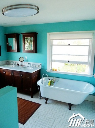 美式乡村风格公寓简洁经济型卫生间洗手台图片